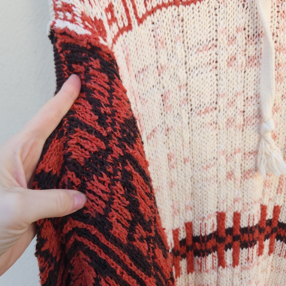 FREE PEOPLE Craft Hooded Poncho in Gardenia Spice - Picture 6 of 10